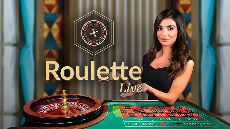 Tavolo da gioco del casinò live con croupier